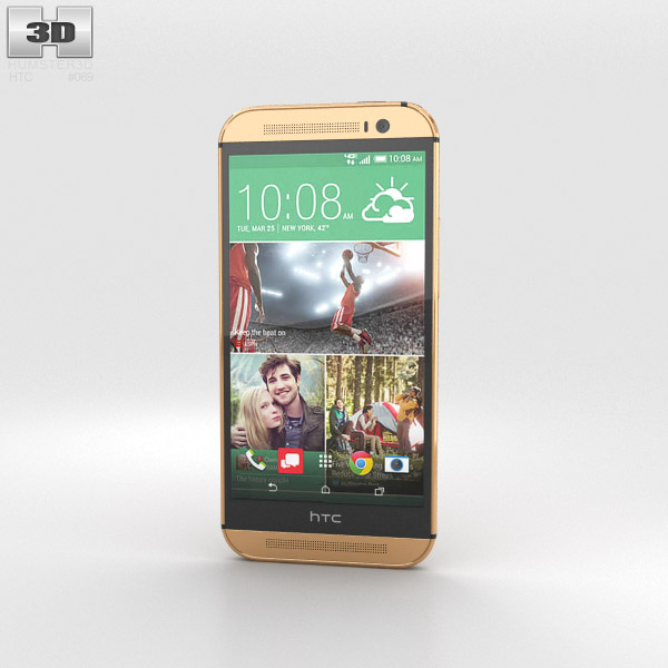 HTC One (M8) Amber Gold 3D model