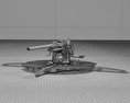 90 mm Gun M1 3d model wire render
