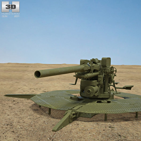 90 mm Gun M1 3D model - Military on Hum3D