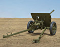 Cañón antitanque Tipo 1 47 mm Modelo 3D vista trasera