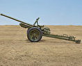 Type 1 47 mm Anti-Tank Gun Modelo 3D vista lateral