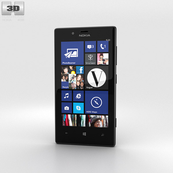 Nokia Lumia 720 黑色的 3D模型