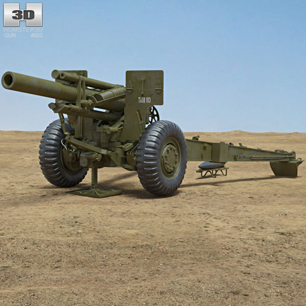 155-mm-Howitzer M114 3D-Modell