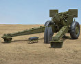 M114 155 mm Howitzer Modelo 3d vista traseira
