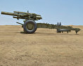 M114 155 mm Howitzer Modelo 3d vista lateral