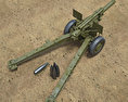 M114 155 mm Howitzer 3D模型 顶视图