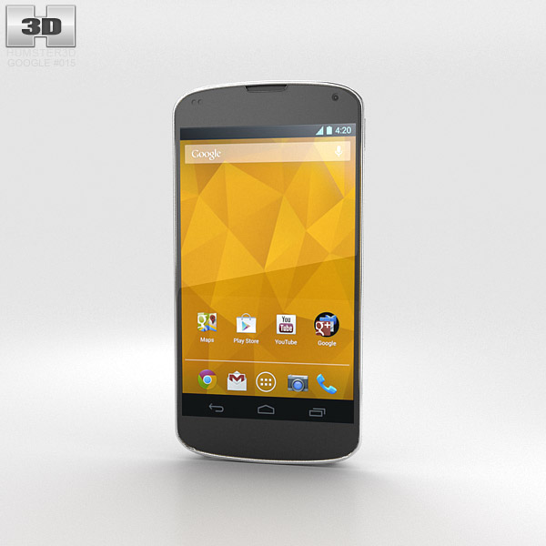 Google Nexus 4 Bianco Modello 3D