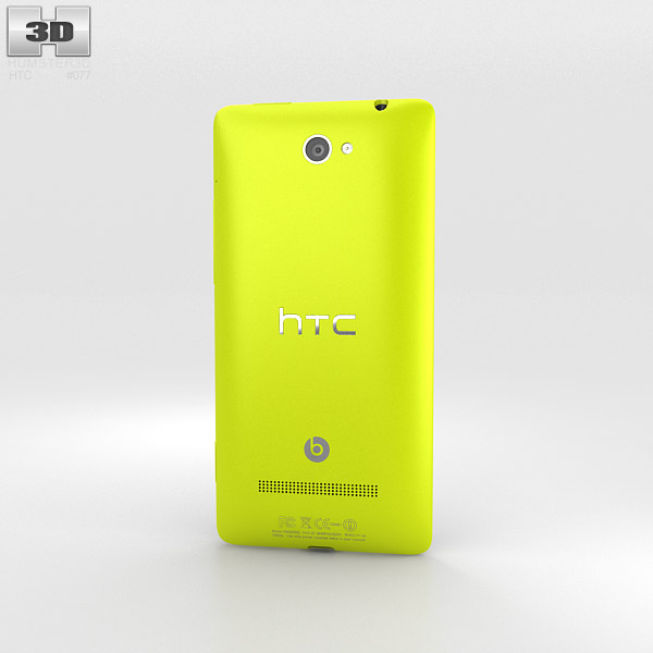 HTC Windows Phone 8X Limelight Yellow 3D模型