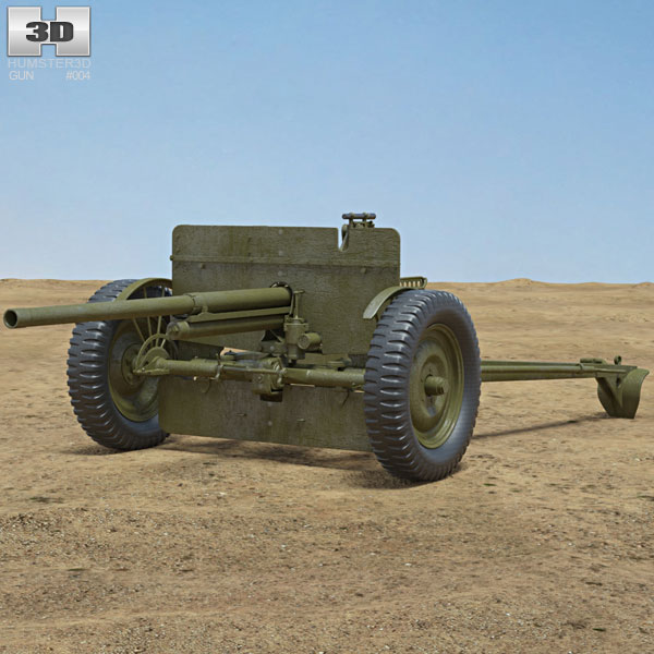37 mm Gun M3 3D模型