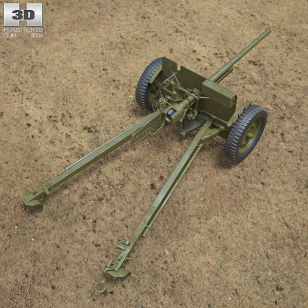 37 mm Gun M3 3D model - Military on Hum3D