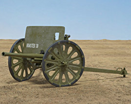Type 1 37 mm Anti-Tank Gun 3D 모델 