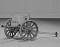 37-мм протитанкова гармата Тип 1 3D модель wire render