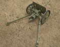 Type 1 cannone anticarro 37 mm Modello 3D vista dall'alto