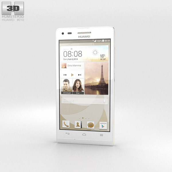 Huawei Ascend P7 Mini Bianco Modello 3D