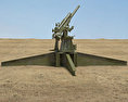 Type 3 80 mm Anti-aircraft Gun Modelo 3d vista traseira