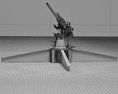 Type 3 80 mm Anti-aircraft Gun 3D 모델  wire render