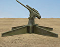 Type 3 80 mm Anti-aircraft Gun Modello 3D vista laterale