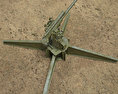 Type 3 80 mm Anti-aircraft Gun 3D模型 顶视图