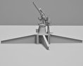 Type 3 80 mm Anti-aircraft Gun Modelo 3D clay render