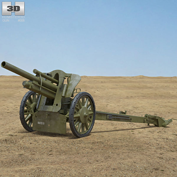 10.5 cm leFH 18 Light Howitzer 3D 모델 