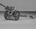 10.5 cm leFH 18 Light Howitzer Modello 3D wire render