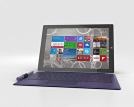 Microsoft Surface Pro 3 Purple Cover Modèle 3D