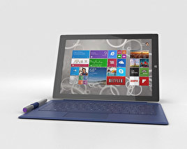 Microsoft Surface Pro 3 Blue Cover 3D model
