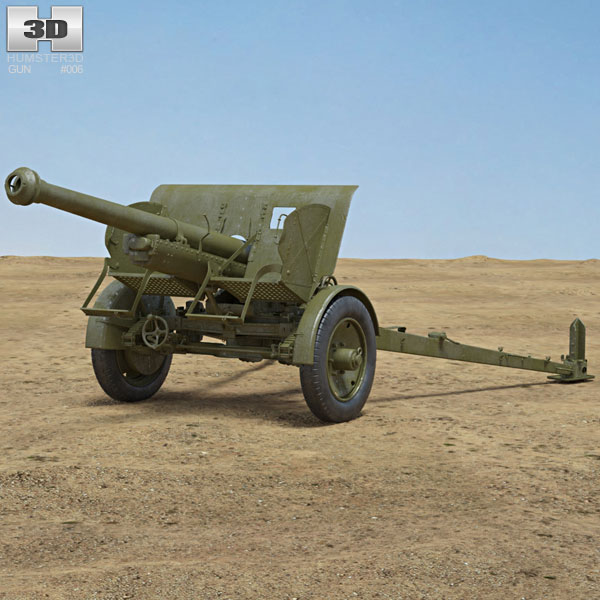 Type 90 75 mm Field Gun 3D 모델 