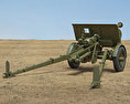 Type 90 75 mm Field Gun 3D 모델  back view