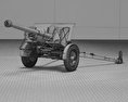 Type 90 75 mm Field Gun 3D 모델  wire render