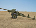 Type 90 75 mm Field Gun Modelo 3d vista lateral