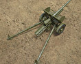 Type 90 75 mm Field Gun 3D 모델  top view