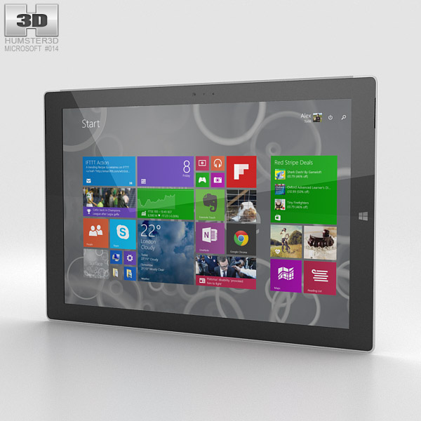 Microsoft Surface Pro 3 3D-Modell