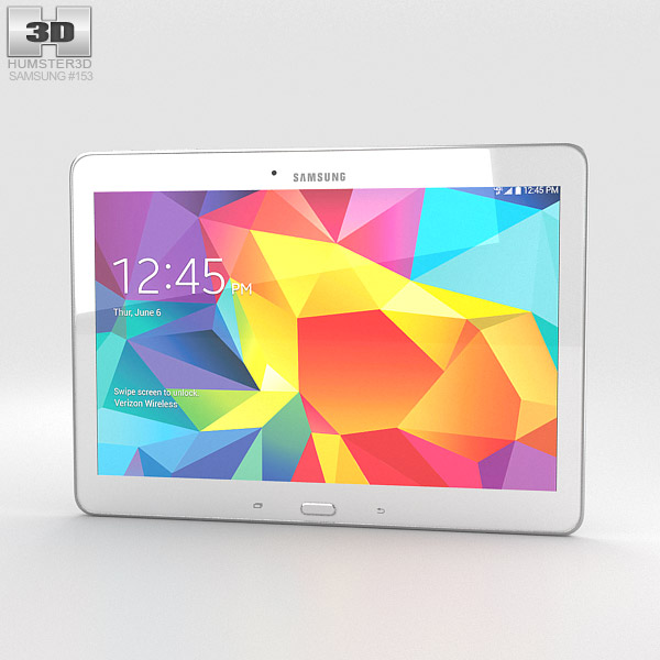 Samsung Galaxy Tab 4 10.1-inch LTE Blanc Modèle 3D