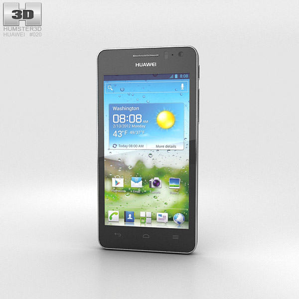 Huawei Ascend G600 黒 3Dモデル