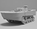 Японський плаваючий танк Ка-Мі 3D модель clay render