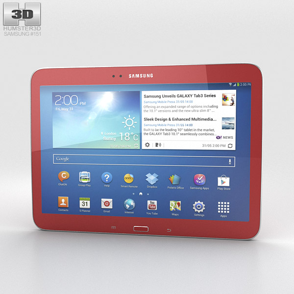Samsung Galaxy Tab 3 10.1-inch Garnet Red 3D模型