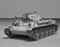 T-34 Modèle 3d wire render