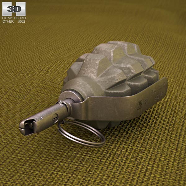 F-1手榴彈 3D模型