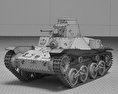 Type 95 Ha-Go Modello 3D wire render