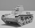 Type 95 Ha-Go Modello 3D clay render