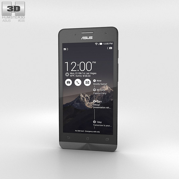 Asus Zenfone 5 Charcoal Black Modello 3D