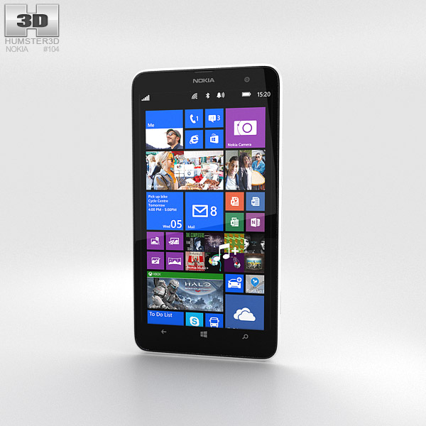 Nokia Lumia 1320 White 3d model