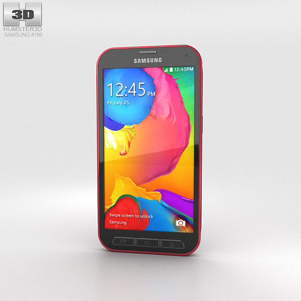 Samsung Galaxy S5 Sport Cherry Red 3Dモデル