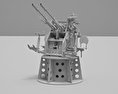 九六式二十五粍機銃 3Dモデル clay render