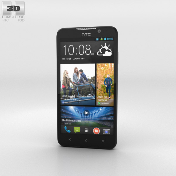HTC Desire 516 黒 3Dモデル