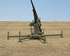 Type 88 75 mm Anti-aircraft Gun 3D 모델 