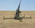 Type 88 75 mm Anti-aircraft Gun 3D 모델  back view