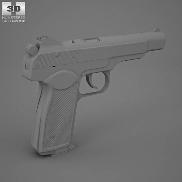 Stechkin automatic pistol 3D model - Weapon on Hum3D