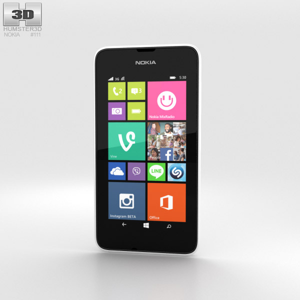 Nokia Lumia 530 白色的 3D模型